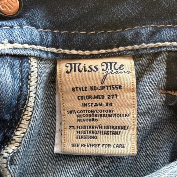 Miss Me Blue Boot Cut Jeans with Embellished Pockets - Picture 7 of 7